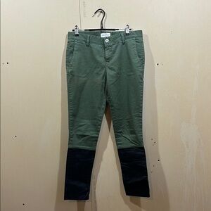 Each x Other Olive Pants With Leather Leg Detail Size 26